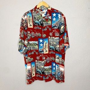 Reyn Spooner Art Of Eddy Y Hawaiian Shirt XXL Motorcycle Chopper Easy Rider USA